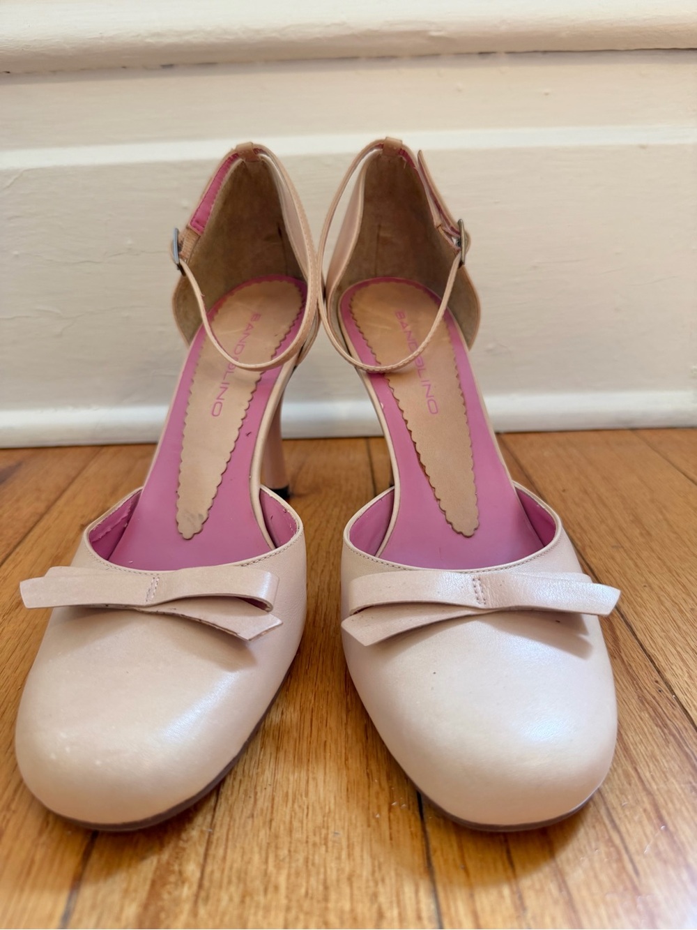 Bandolino light pink Ankle-Strap Heels with Bow